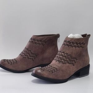 Brown-Taupe and Black Ankle Boots.